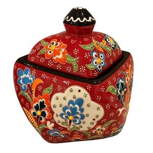 Turkish Hand-Painted Ceramic Art Piece with Intricate Patterns NWOT